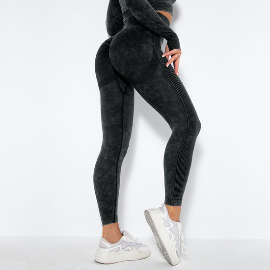 Seamless Knitted Wash Sports Running Fitness Pants Sexy Shaping Peach Hip Body Yoga Pants