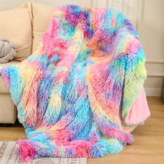 Warm Fluffy Shaggy Throw Blanket Bedspread